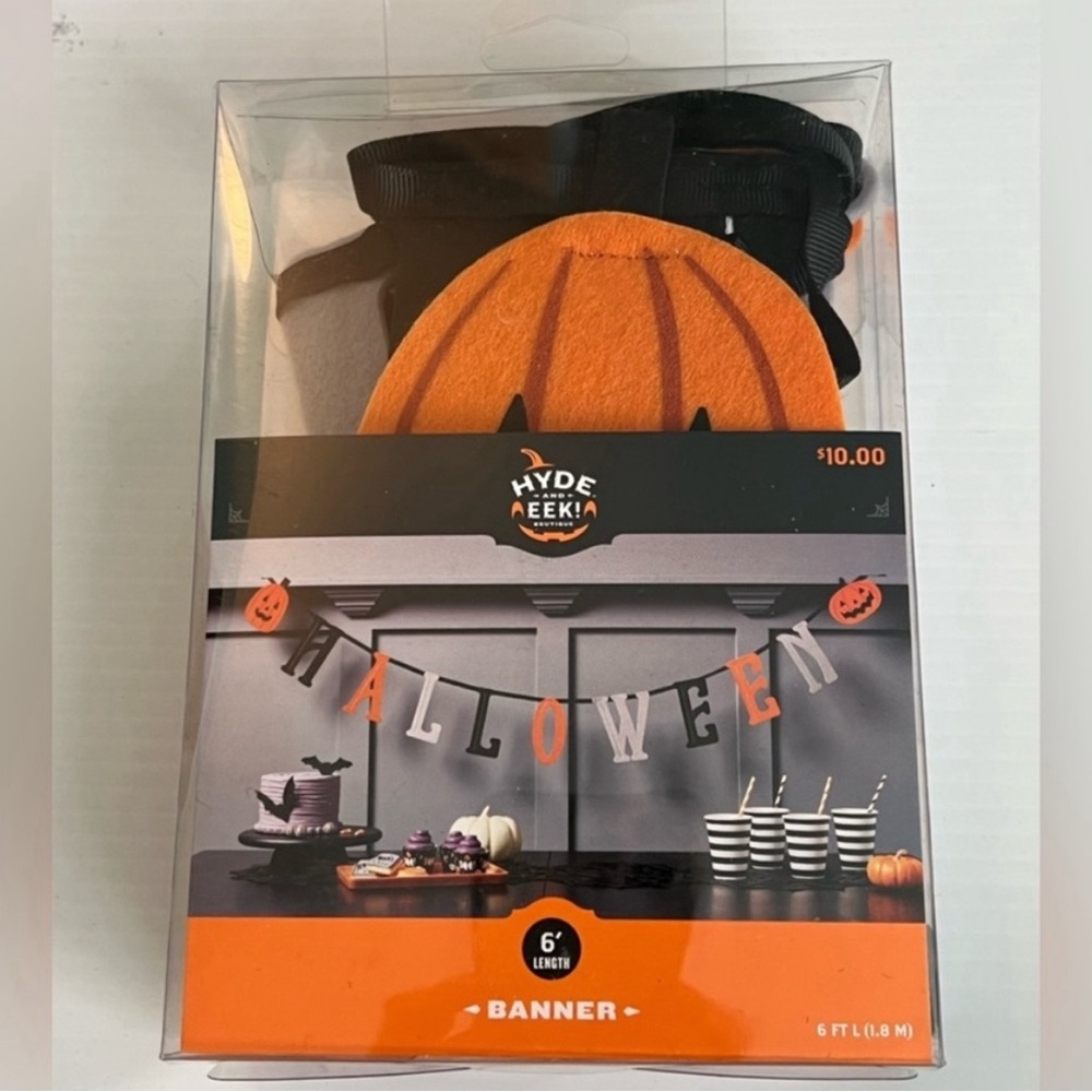Target Halloween black orange felt banner 6 feet length NWT 3 for $20
